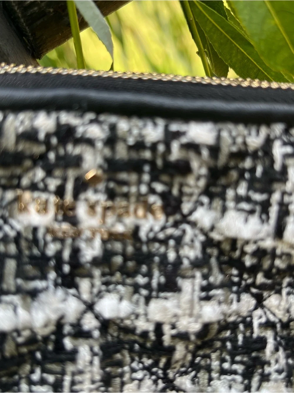 kate spade Black & White Tweed Crossbody Bag